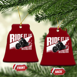 Ride It Like You Stole It Skeleton Biker Ceramic Ornament Vintage Motorcycle Rider TS10 Print Your Wear