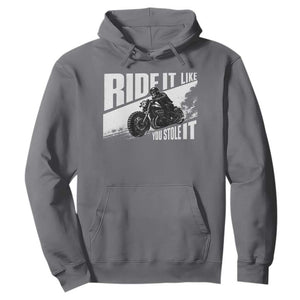 Ride It Like You Stole It Skeleton Biker Hoodie Vintage Motorcycle Rider TS10 Charcoal Print Your Wear