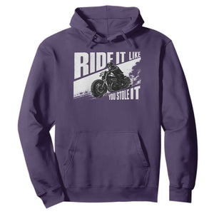 Ride It Like You Stole It Skeleton Biker Hoodie Vintage Motorcycle Rider TS10 Purple Print Your Wear