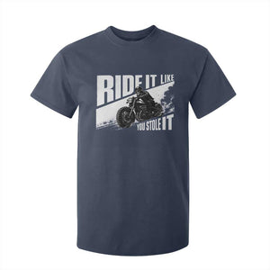 Ride It Like You Stole It Skeleton Biker T Shirt For Kid Vintage Motorcycle Rider TS10 Navy Print Your Wear