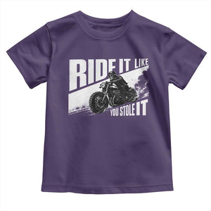 Ride It Like You Stole It Skeleton Biker Toddler T Shirt Vintage Motorcycle Rider TS10 Purple Print Your Wear