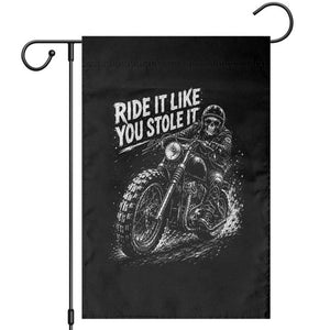 Ride It Like You Stole It Skeleton Rider Vintage Motorcycle Graphic Garden Flag Biker Enthusiasts TS10 Black Print Your Wear
