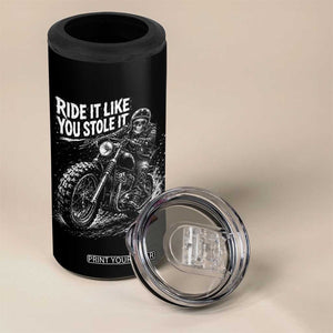 Ride It Like You Stole It Skeleton Rider Vintage Motorcycle Graphic 4 in 1 Can Cooler Tumbler Biker Enthusiasts TS10 Print Your Wear