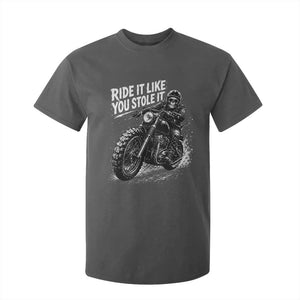 Ride It Like You Stole It Skeleton Rider Vintage Motorcycle Graphic T Shirt For Kid Biker Enthusiasts TS10 Print Your Wear