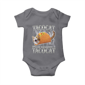 Tacocat Spelled Backwards Is Tacocat Baby Onesie Funny Cat Gift 90s Bootleg TS10 Charcoal Print Your Wear