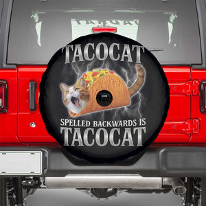 Tacocat Spelled Backwards Is Tacocat Spare Tire Cover Funny Cat Gift 90s Bootleg TS10 Black Print Your Wear