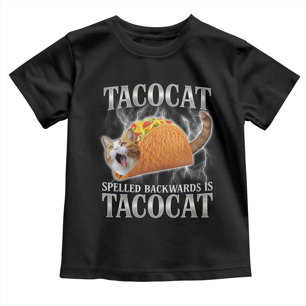 Tacocat Spelled Backwards Is Tacocat Toddler T Shirt Funny Cat Gift 90s Bootleg TS10 Black Print Your Wear