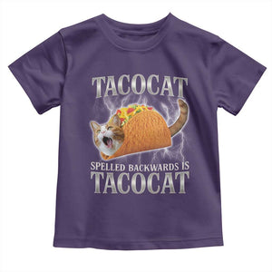 Tacocat Spelled Backwards Is Tacocat Toddler T Shirt Funny Cat Gift 90s Bootleg TS10 Purple Print Your Wear