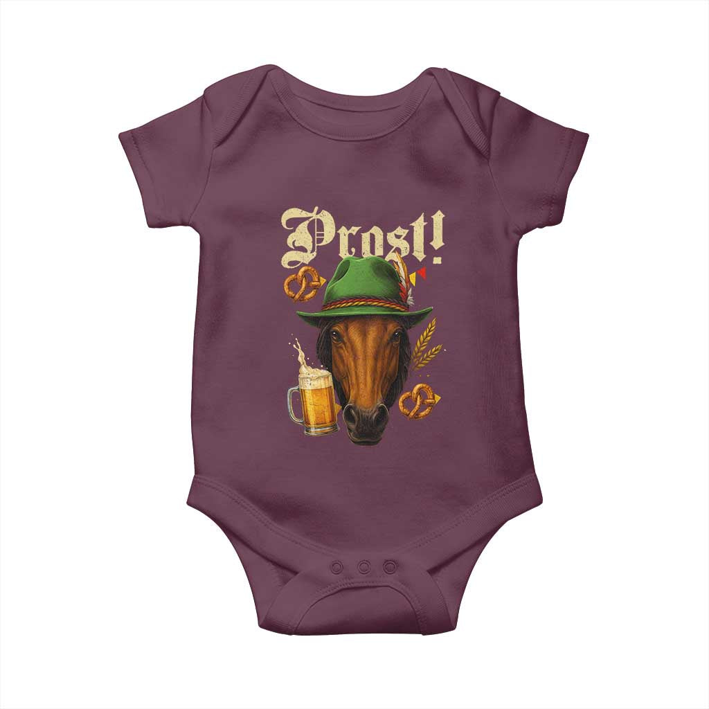 Oktoberfest Horse Baby Onesie German Octoberfest Beer Prost Drinking TS10 Maroon Print Your Wear