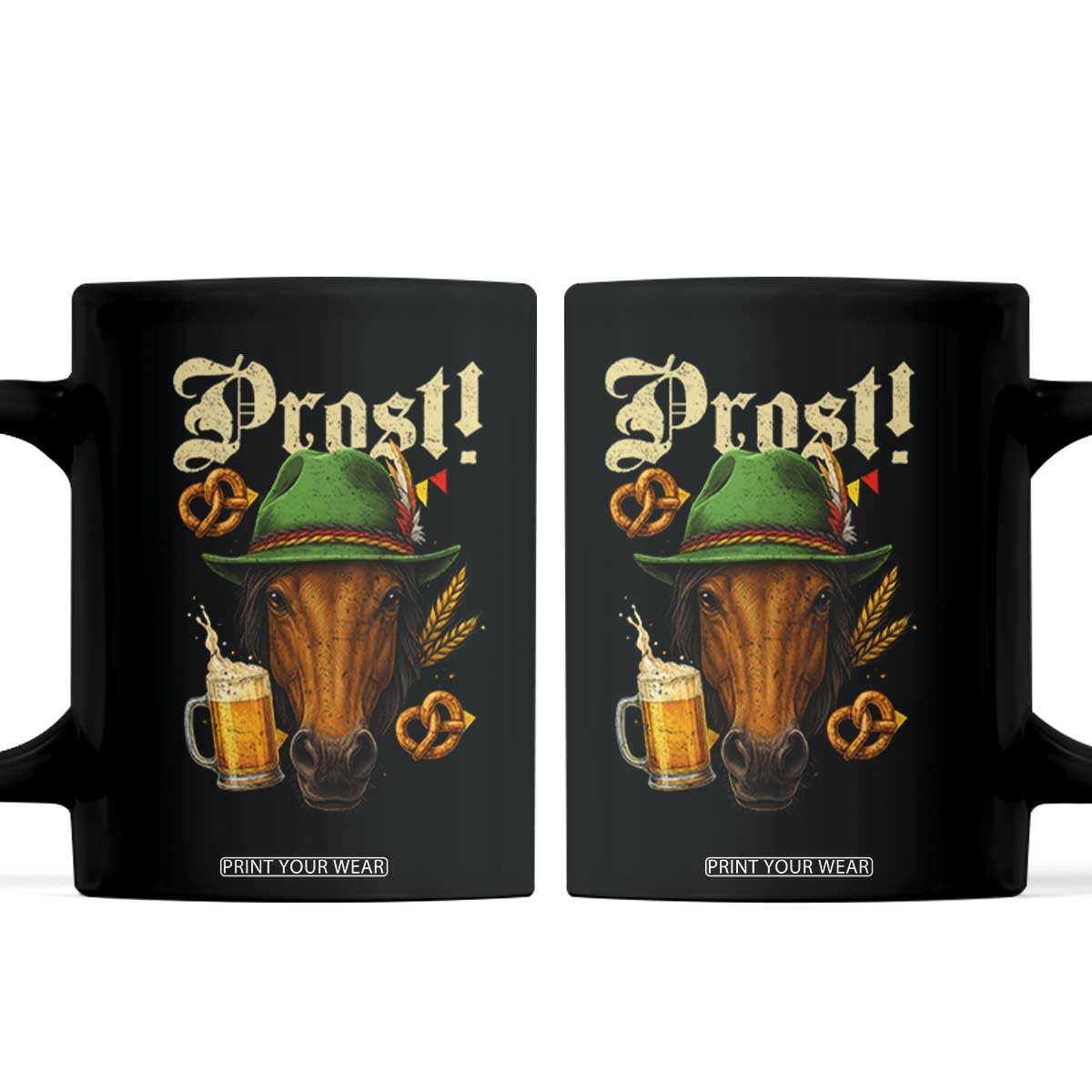 Oktoberfest Horse Coffee Mug German Octoberfest Beer Prost Drinking TS10 Black Print Your Wear