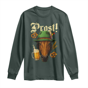 Oktoberfest Horse Long Sleeve Shirt German Octoberfest Beer Prost Drinking TS10 Dark Forest Green Print Your Wear
