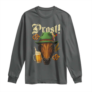 Oktoberfest Horse Long Sleeve Shirt German Octoberfest Beer Prost Drinking TS10 Dark Heather Print Your Wear