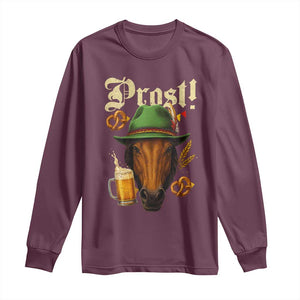 Oktoberfest Horse Long Sleeve Shirt German Octoberfest Beer Prost Drinking TS10 Maroon Print Your Wear