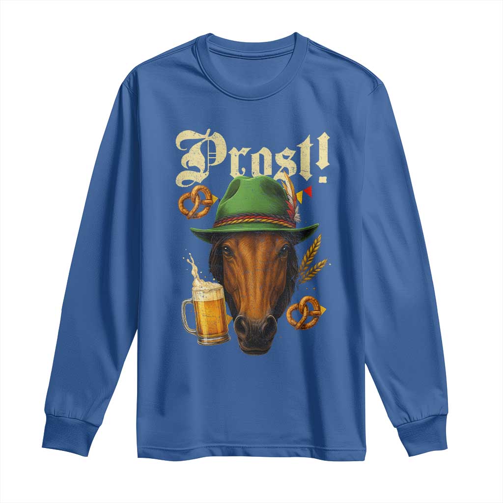 Oktoberfest Horse Long Sleeve Shirt German Octoberfest Beer Prost Drinking TS10 Royal Blue Print Your Wear