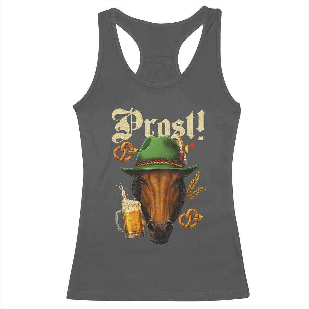 Oktoberfest Horse Racerback Tank Top German Octoberfest Beer Prost Drinking TS10 Dark Heather Print Your Wear
