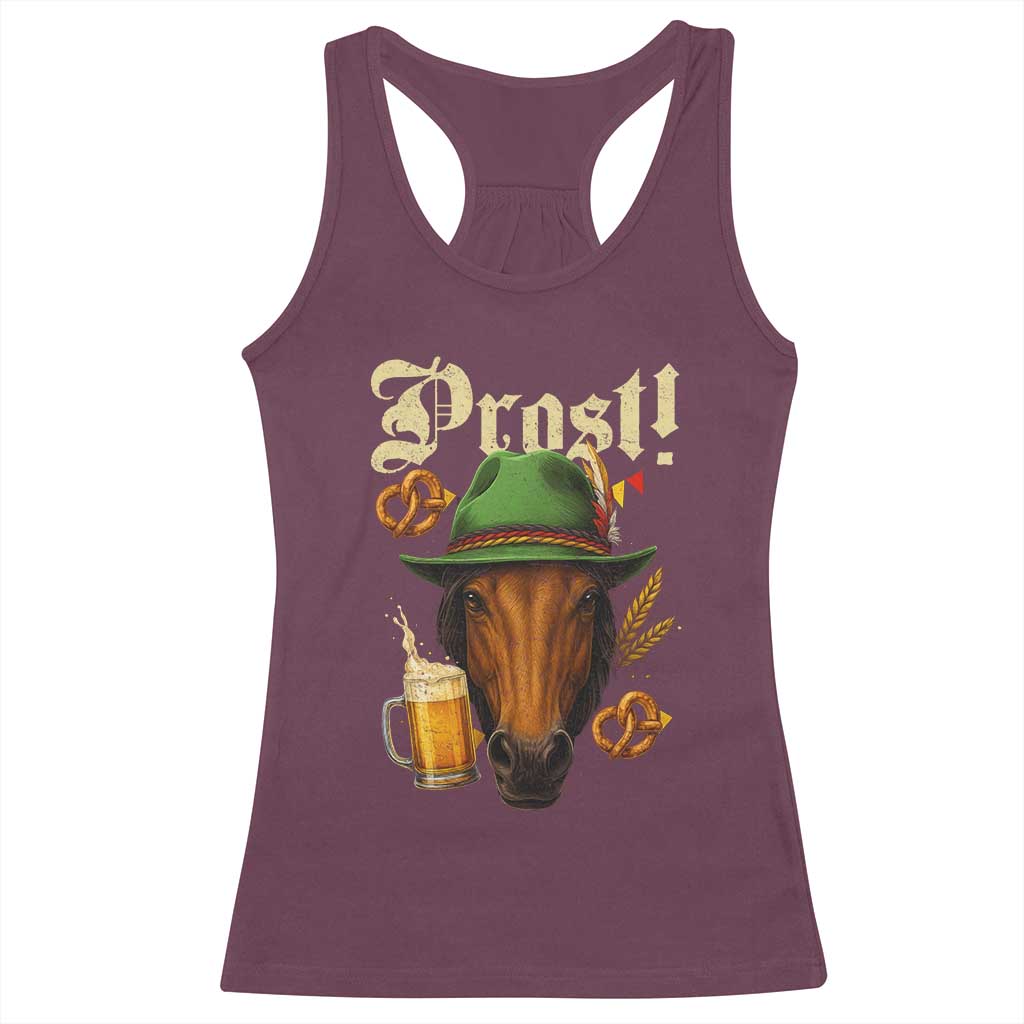 Oktoberfest Horse Racerback Tank Top German Octoberfest Beer Prost Drinking TS10 Maroon Print Your Wear