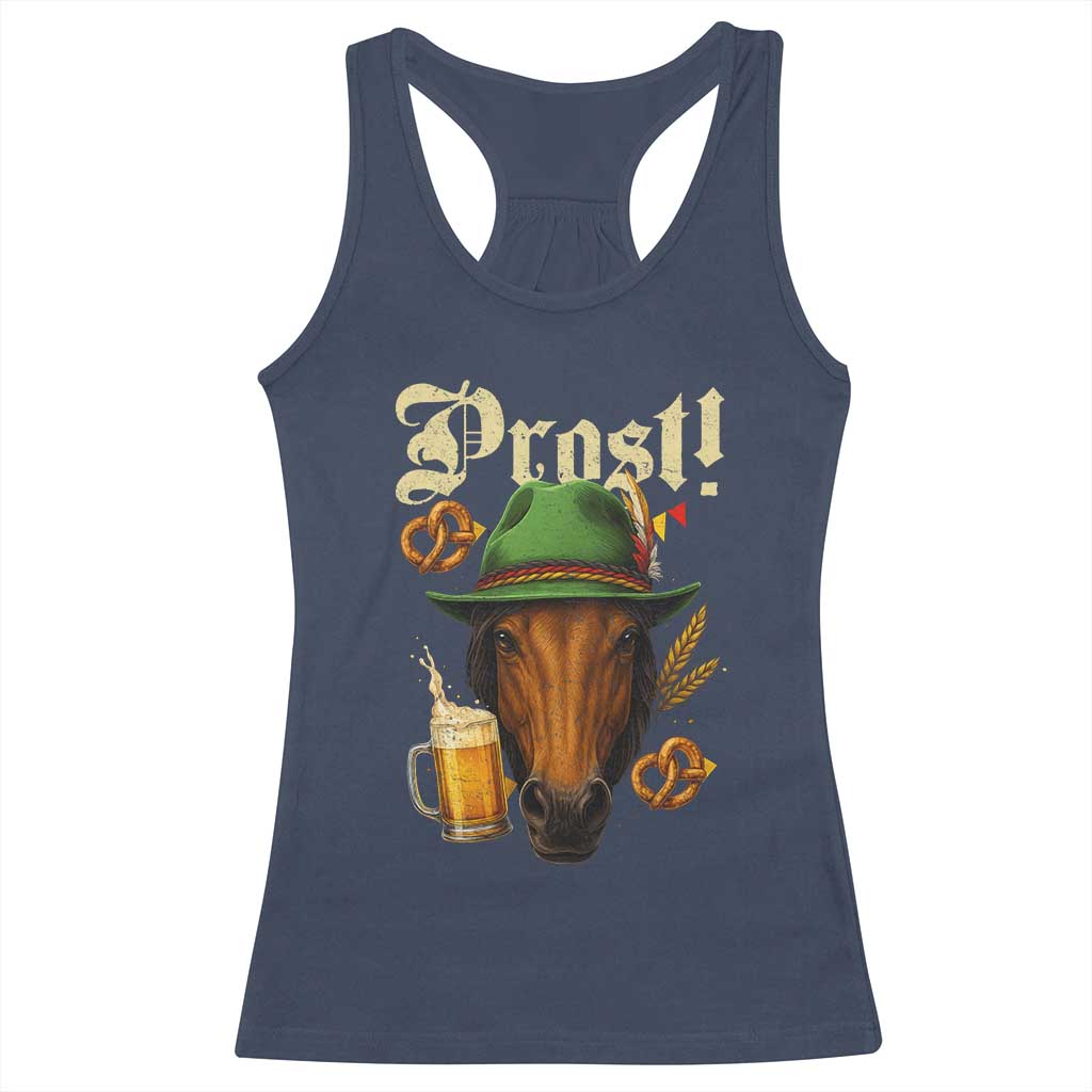Oktoberfest Horse Racerback Tank Top German Octoberfest Beer Prost Drinking TS10 Navy Print Your Wear