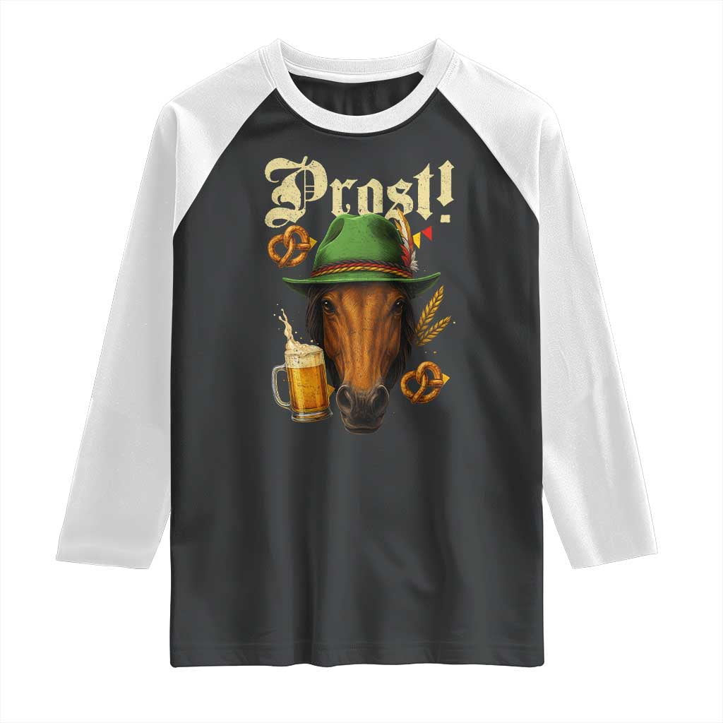 Oktoberfest Horse Raglan Shirt German Octoberfest Beer Prost Drinking TS10 Black White Print Your Wear