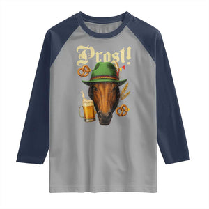 Oktoberfest Horse Raglan Shirt German Octoberfest Beer Prost Drinking TS10 Sport Gray Navy Print Your Wear