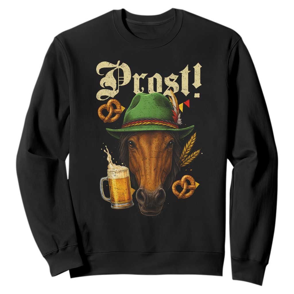 Oktoberfest Horse Sweatshirt German Octoberfest Beer Prost Drinking TS10 Black Print Your Wear