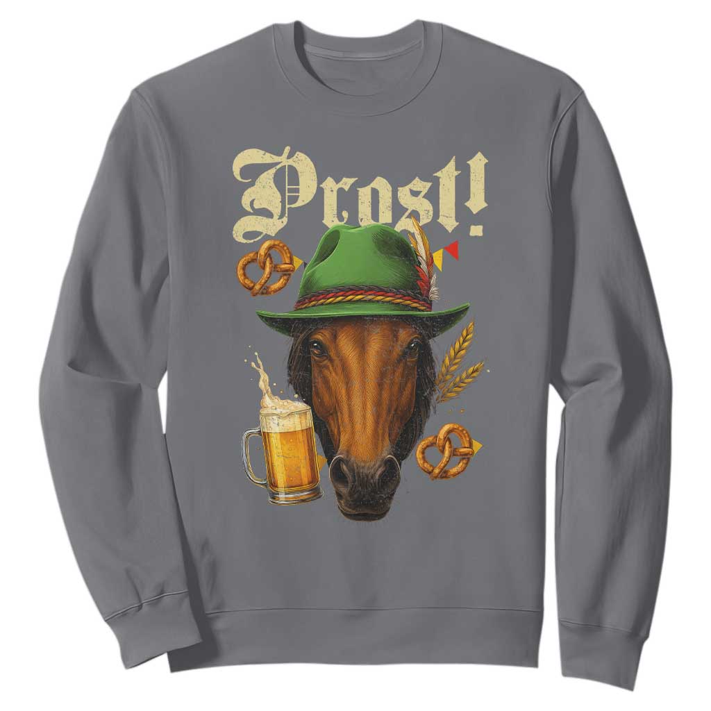Oktoberfest Horse Sweatshirt German Octoberfest Beer Prost Drinking TS10 Charcoal Print Your Wear