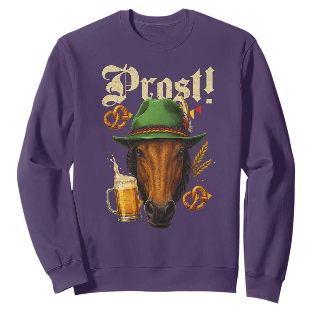Oktoberfest Horse Sweatshirt German Octoberfest Beer Prost Drinking TS10 Purple Print Your Wear