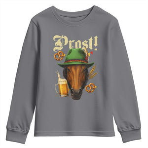 Oktoberfest Horse Youth Sweatshirt German Octoberfest Beer Prost Drinking TS10 Charcoal Print Your Wear