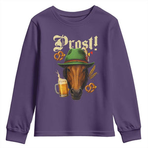 Oktoberfest Horse Youth Sweatshirt German Octoberfest Beer Prost Drinking TS10 Purple Print Your Wear