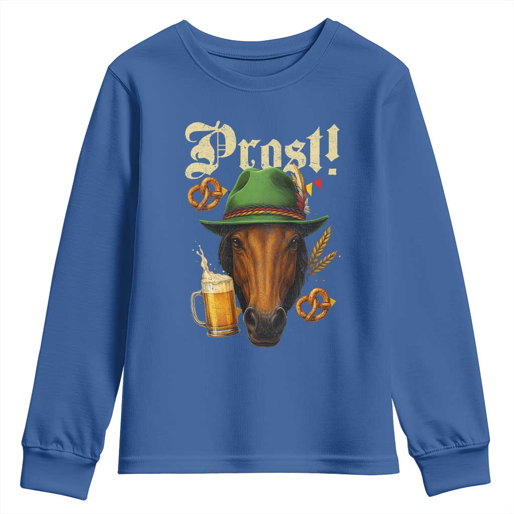 Oktoberfest Horse Youth Sweatshirt German Octoberfest Beer Prost Drinking TS10 Royal Blue Print Your Wear