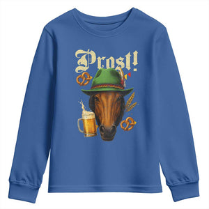 Oktoberfest Horse Youth Sweatshirt German Octoberfest Beer Prost Drinking TS10 Royal Blue Print Your Wear