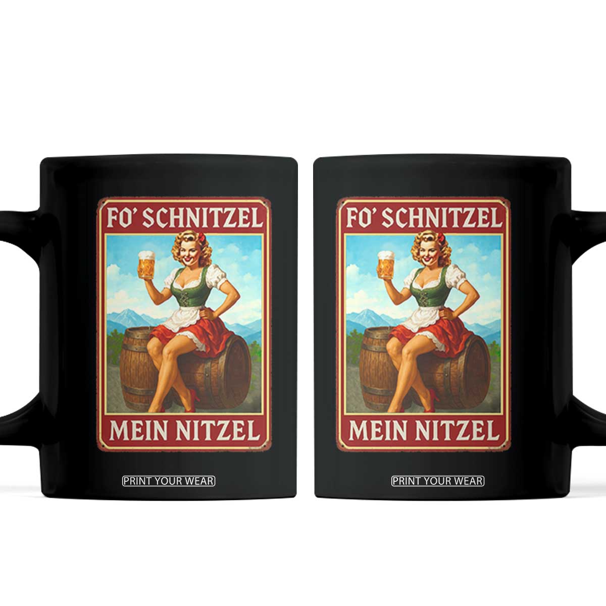 Funny Oktoberfest Coffee Mug German Octoberfest Matching Drinking Beer Pun Up Girl TS10 Black Print Your Wear