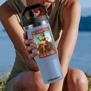 Funny Oktoberfest Flip Straw Tumbler German Octoberfest Matching Drinking Beer Pun Up Girl TS10 One Size: 30 oz Light Blue Print Your Wear