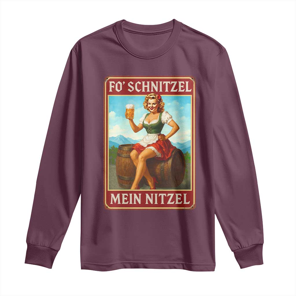 Funny Oktoberfest Long Sleeve Shirt German Octoberfest Matching Drinking Beer Pun Up Girl TS10 Maroon Print Your Wear