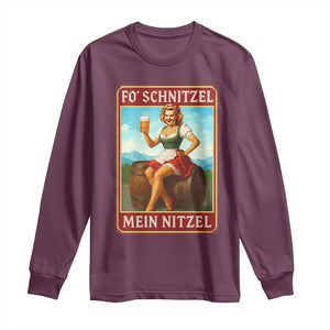 Funny Oktoberfest Long Sleeve Shirt German Octoberfest Matching Drinking Beer Pun Up Girl TS10 Maroon Print Your Wear