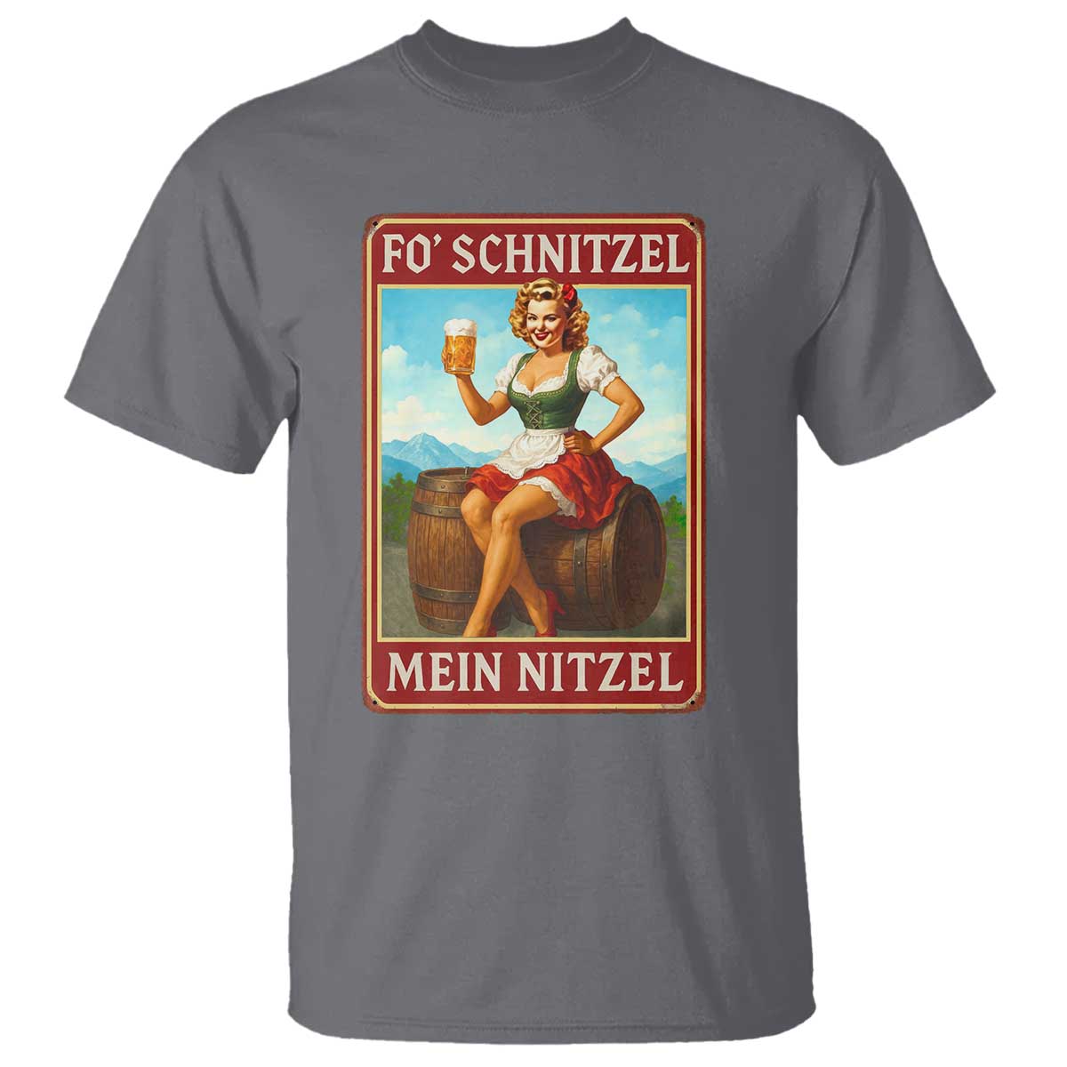 Funny Oktoberfest T Shirt German Octoberfest Matching Drinking Beer Pun Up Girl TS10 Charcoal Print Your Wear