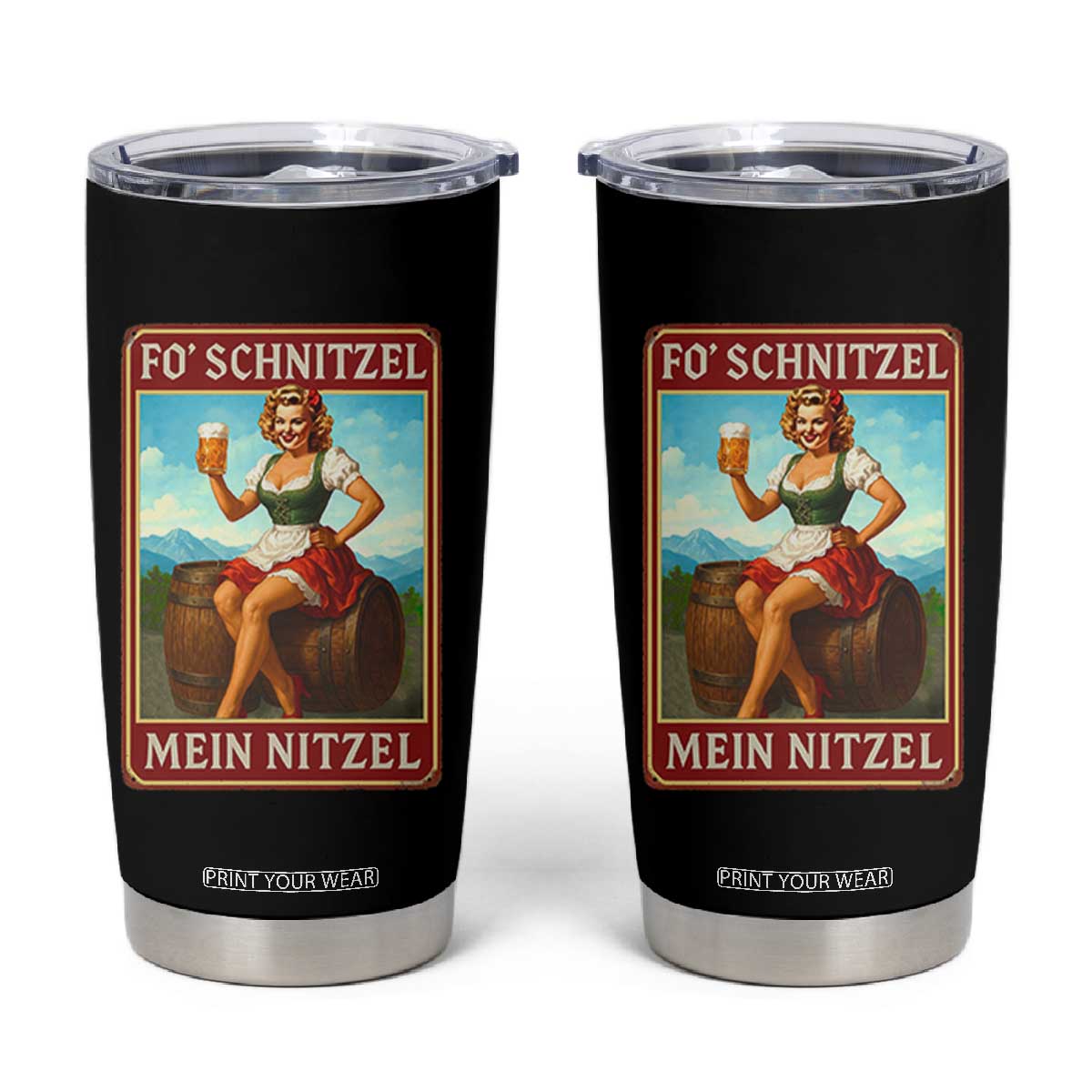 Funny Oktoberfest Tumbler Cup German Octoberfest Matching Drinking Beer Pun Up Girl TS10 Black Print Your Wear