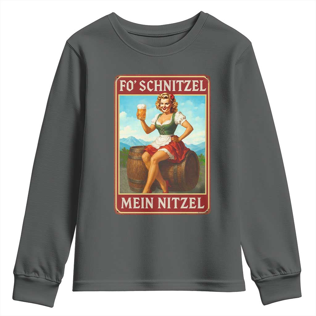 Funny Oktoberfest Youth Sweatshirt German Octoberfest Matching Drinking Beer Pun Up Girl TS10 Dark Heather Print Your Wear