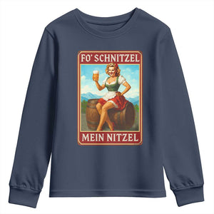 Funny Oktoberfest Youth Sweatshirt German Octoberfest Matching Drinking Beer Pun Up Girl TS10 Navy Print Your Wear
