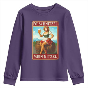 Funny Oktoberfest Youth Sweatshirt German Octoberfest Matching Drinking Beer Pun Up Girl TS10 Purple Print Your Wear