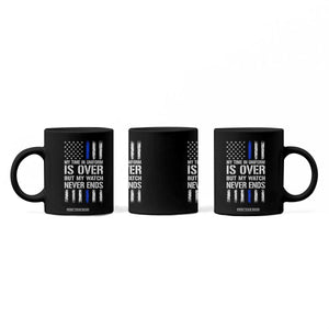 Police Retirement Coffee Mug My Time In Uniform Is Over USA Flag Retied Officer Gifts