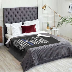 Police Retirement Throw Blanket Handcuffs US Flag Retired Police Graphic