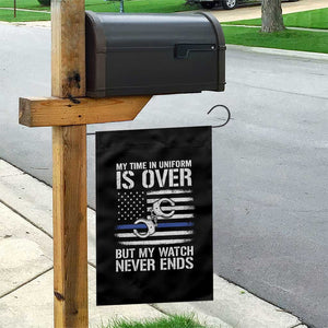 Police Retirement Garden Flag Handcuffs US Flag Retired Police Graphic