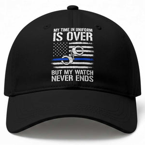 Police Retirement Baseball Cap Handcuffs US Flag Retired Police Graphic