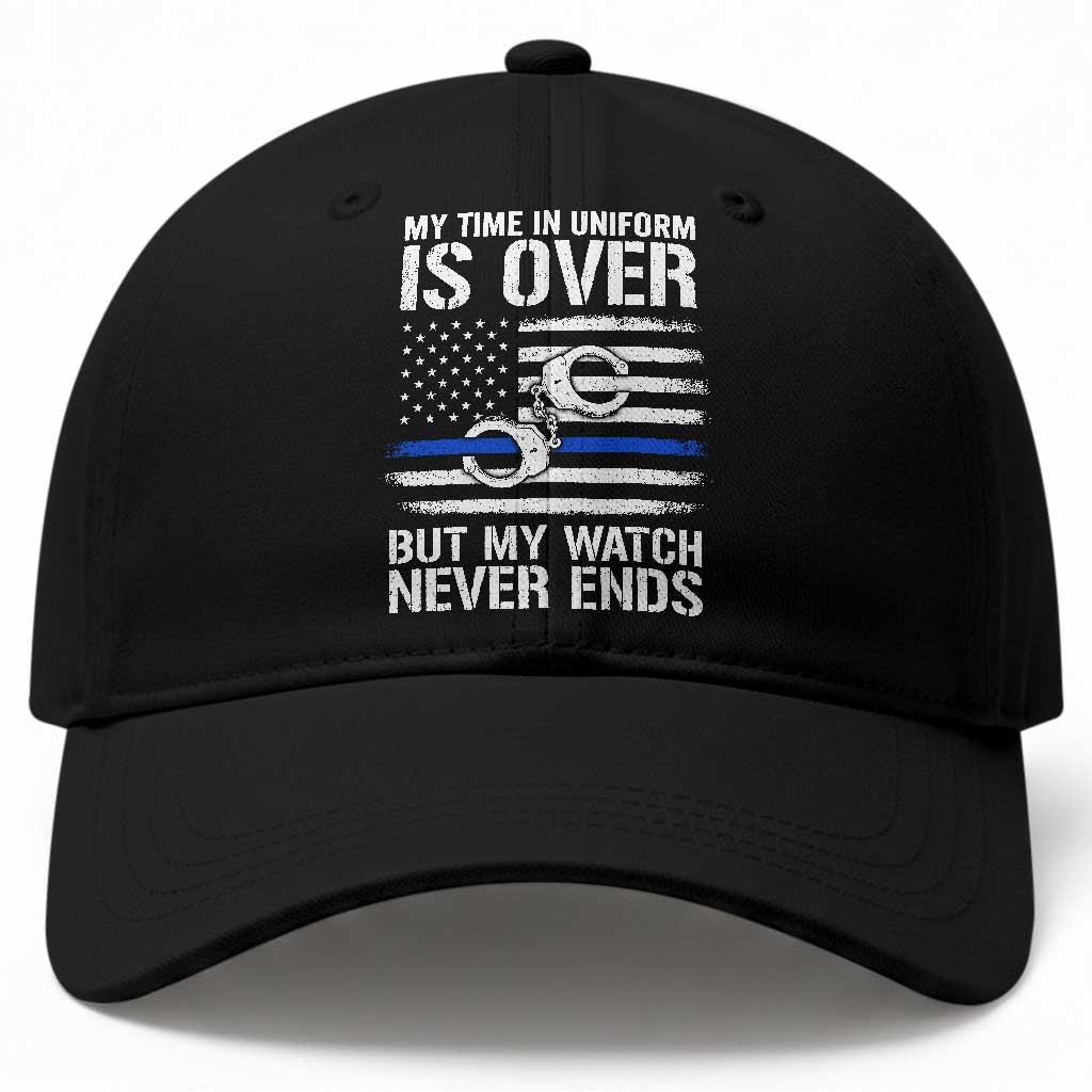 Police Retirement Baseball Cap Handcuffs US Flag Retired Police Graphic TS10 Print Your Wear