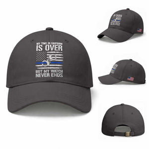 Police Retirement Baseball Cap Handcuffs US Flag Retired Police Graphic