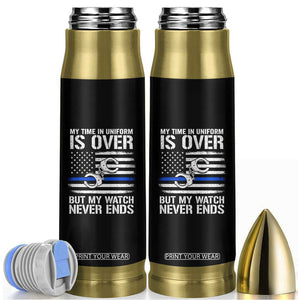 Police Retirement Bullet Tumbler Handcuffs US Flag Retired Police Graphic TS10 Black Print Your Wear