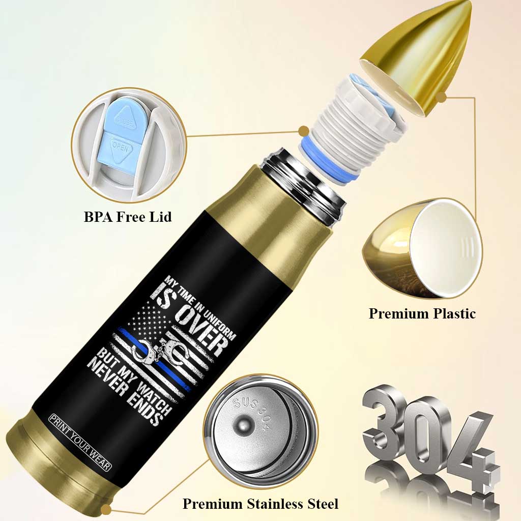 Police Retirement Bullet Tumbler Handcuffs US Flag Retired Police Graphic TS10 Print Your Wear