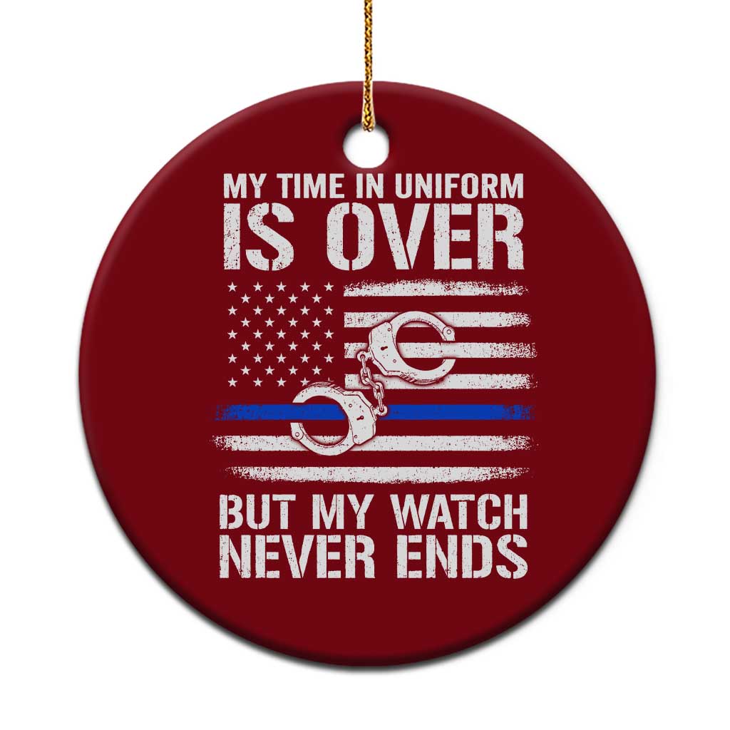Police Retirement Ceramic Ornament Handcuffs US Flag Retired Police Graphic TS10 1pc Red Print Your Wear
