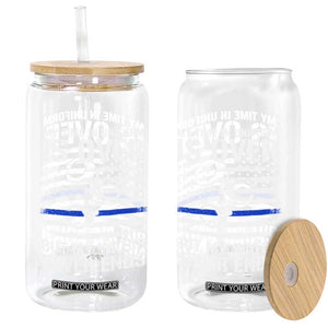 Police Retirement Glass Can Handcuffs US Flag Retired Police Graphic