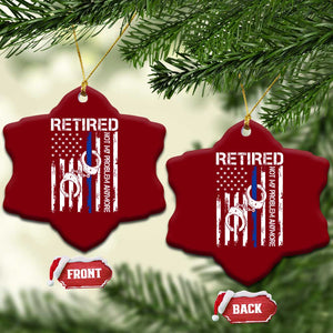 Police Retirement Ceramic Ornament Retired Not My Problem Anymore Handcuffs US Flag Retired Police Graphic TS10 Print Your Wear